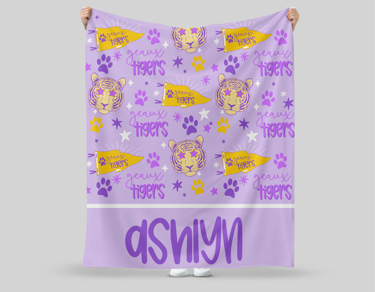 Personalized Geaux Tigers Blanket 50x60