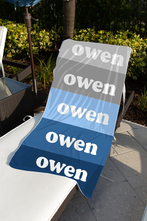 Personalized Ombre Boys Beach Towel