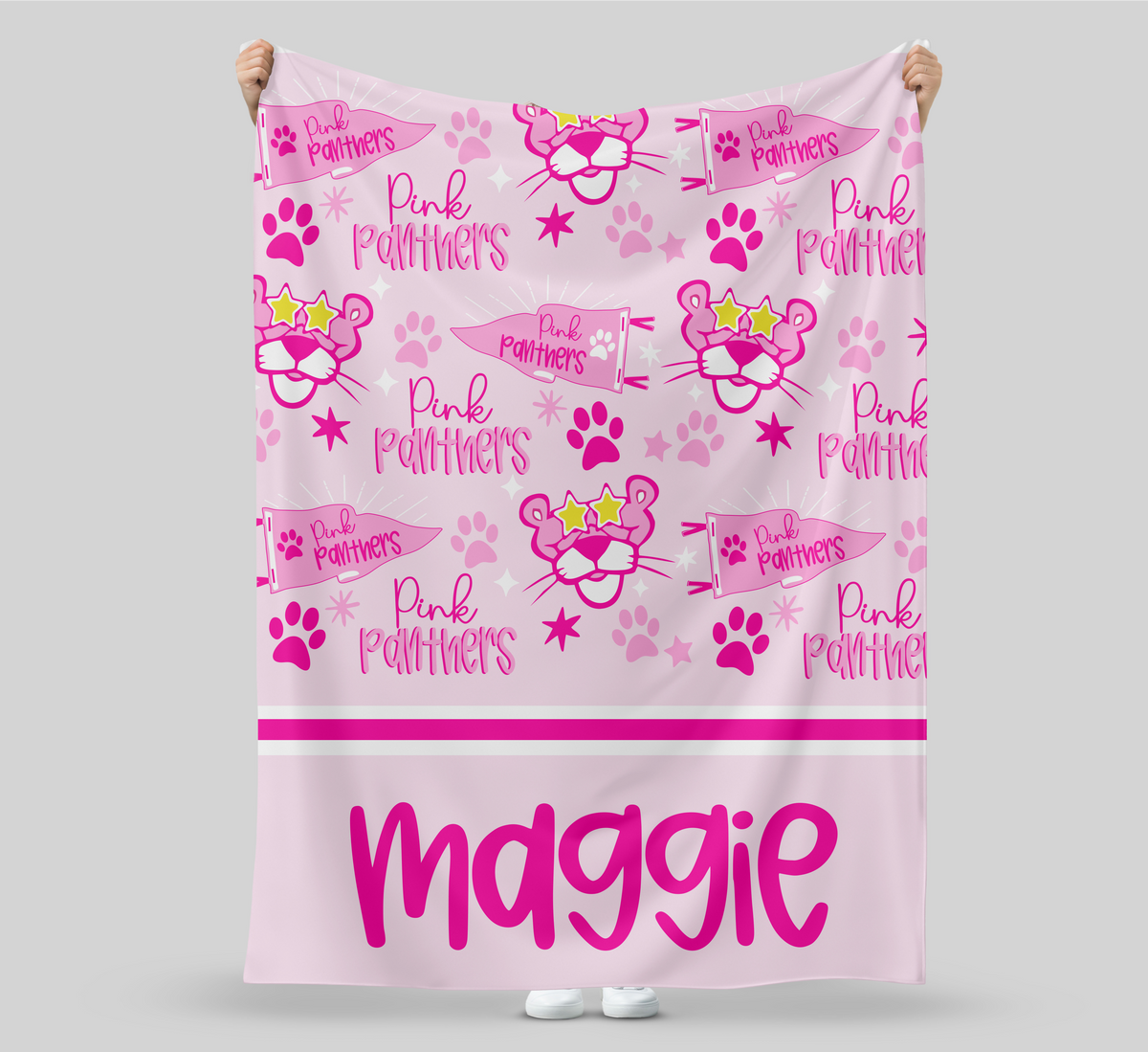 Personalized Pink Panthers Blanket 50x60