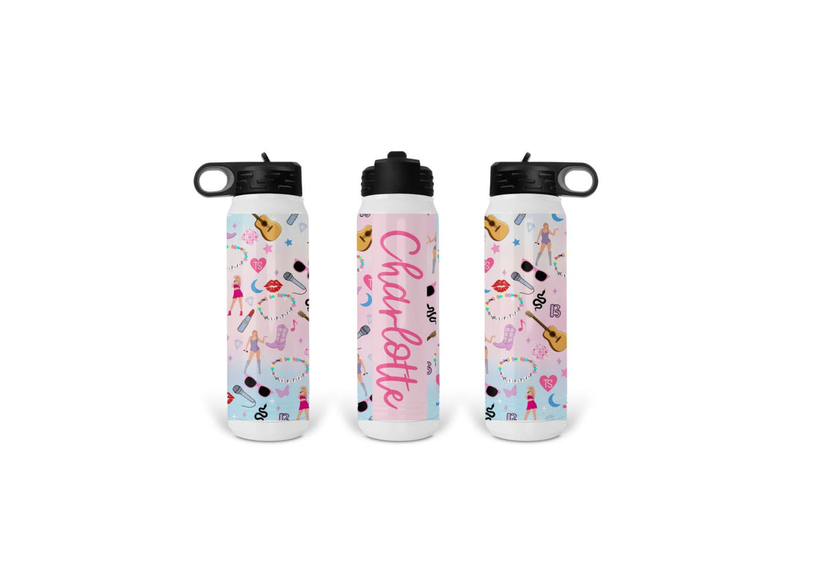 Personalized Taylor Swift Inspired Water Bottle with Name, Insulated to Keep Your Drinks Hot or Cold 30 Oz